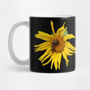 Curly Sunflower with 2 Bees Mug